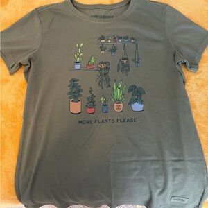 Life Is Good Olive Green Plant Graphic Tee